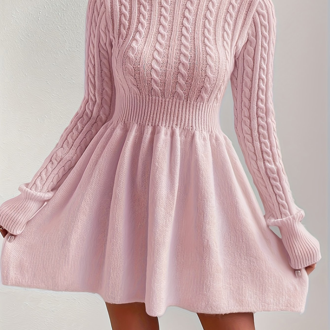 Women’s Timeless Cable Knit Dress | A-line Jumper