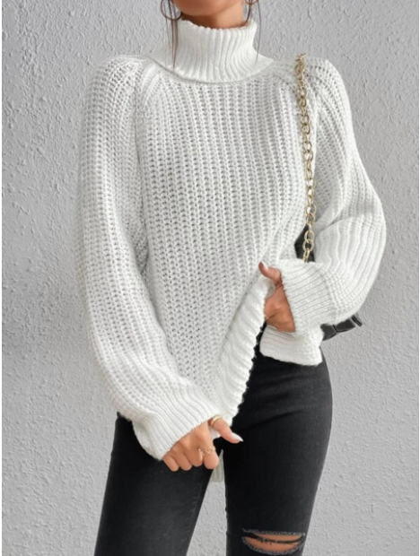 Women’s Knitted Jumper | Roll Neck and Ribbed Design