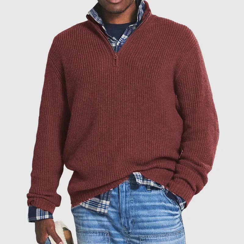 Men’s Winter Half Zip Pullover| Cozy Casual Knit