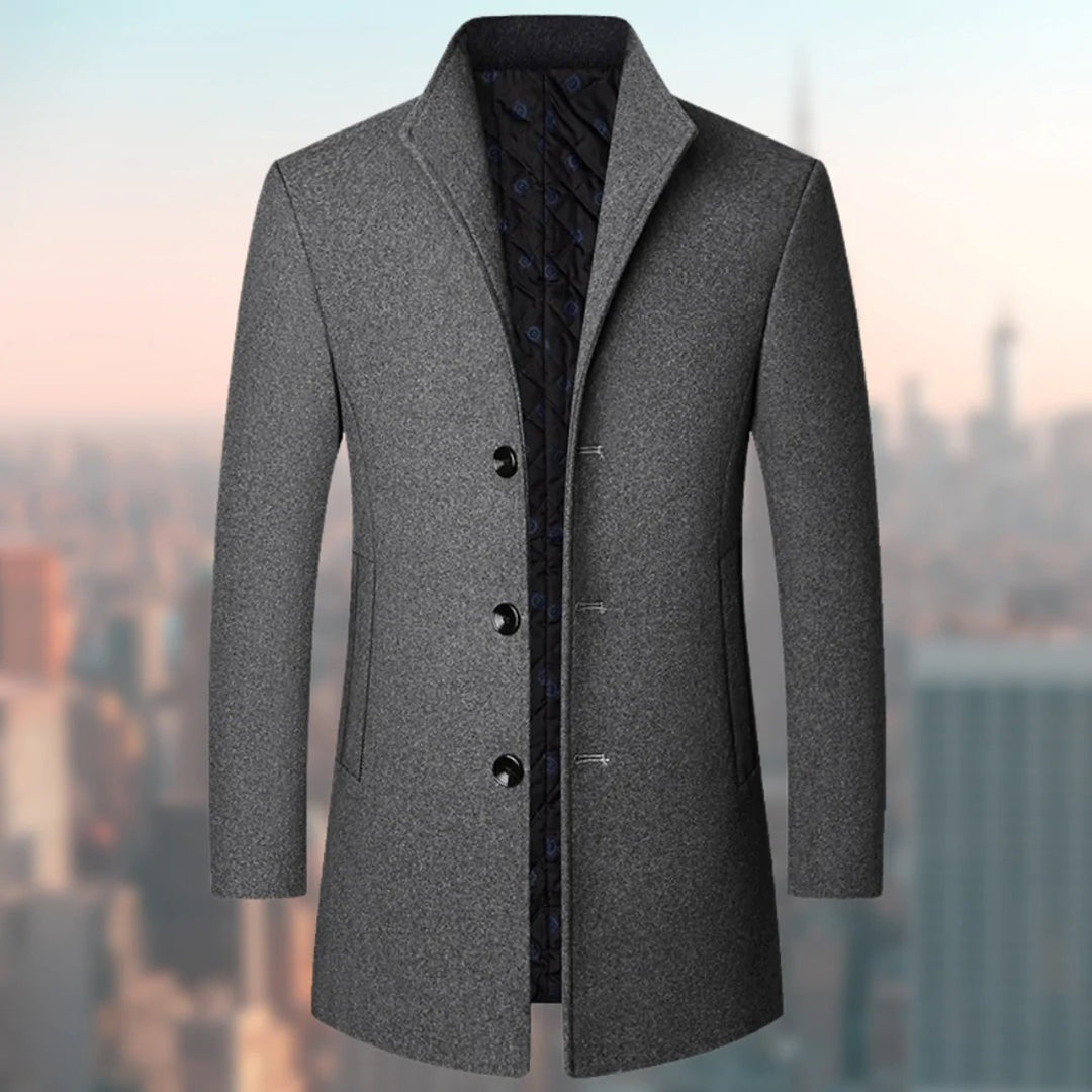 Men’s Stylish Winter Trench Coat | Single-Breasted