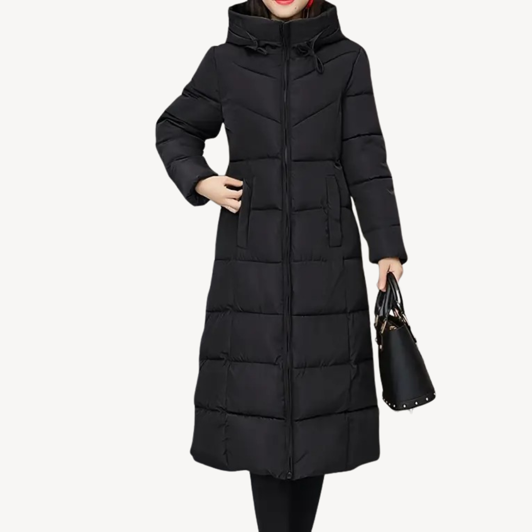 Women’s Stylish Long Hooded Puffer Coat | Trendy