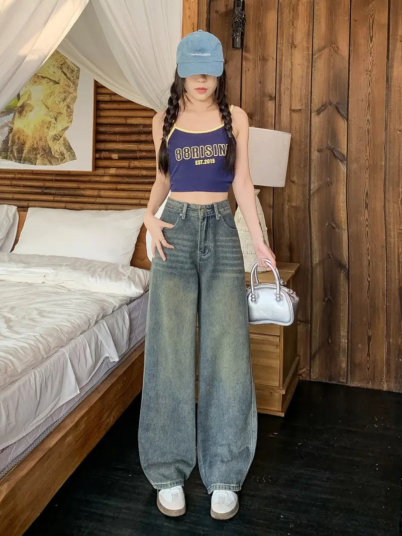 Women’s High-Waist Wide-Leg Trousers | Vintage Style