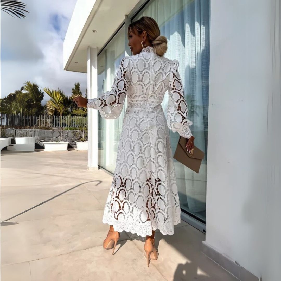 Women’s Stylish Midi Wedding Guest Dress | Long Sleeve