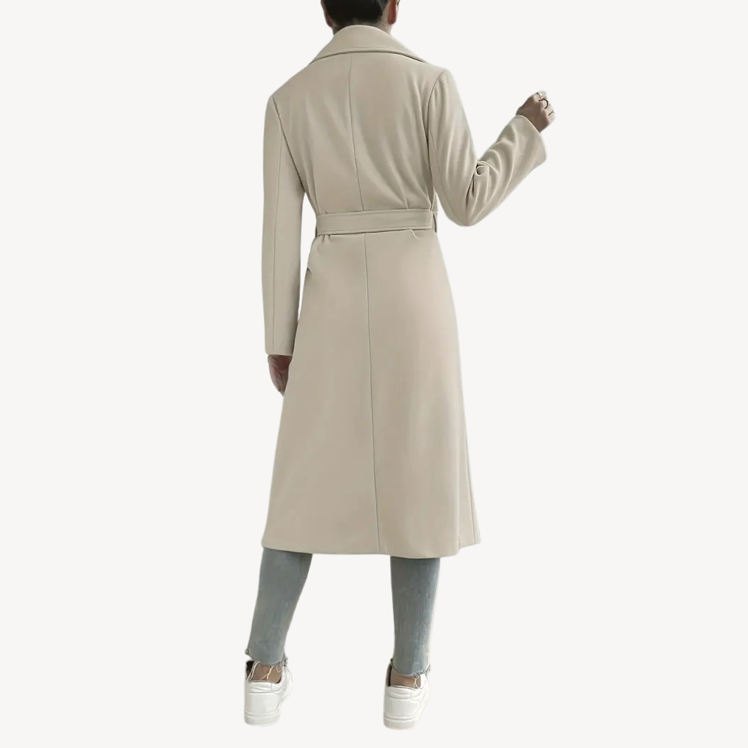 Women's Refined Long Open Coat with Pockets | Stylish Winter Outerwear