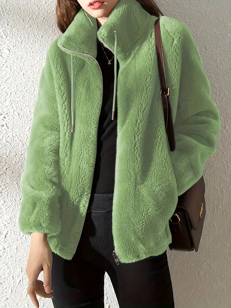 Women’s Fur Coat | Stylish Zip-Up Design