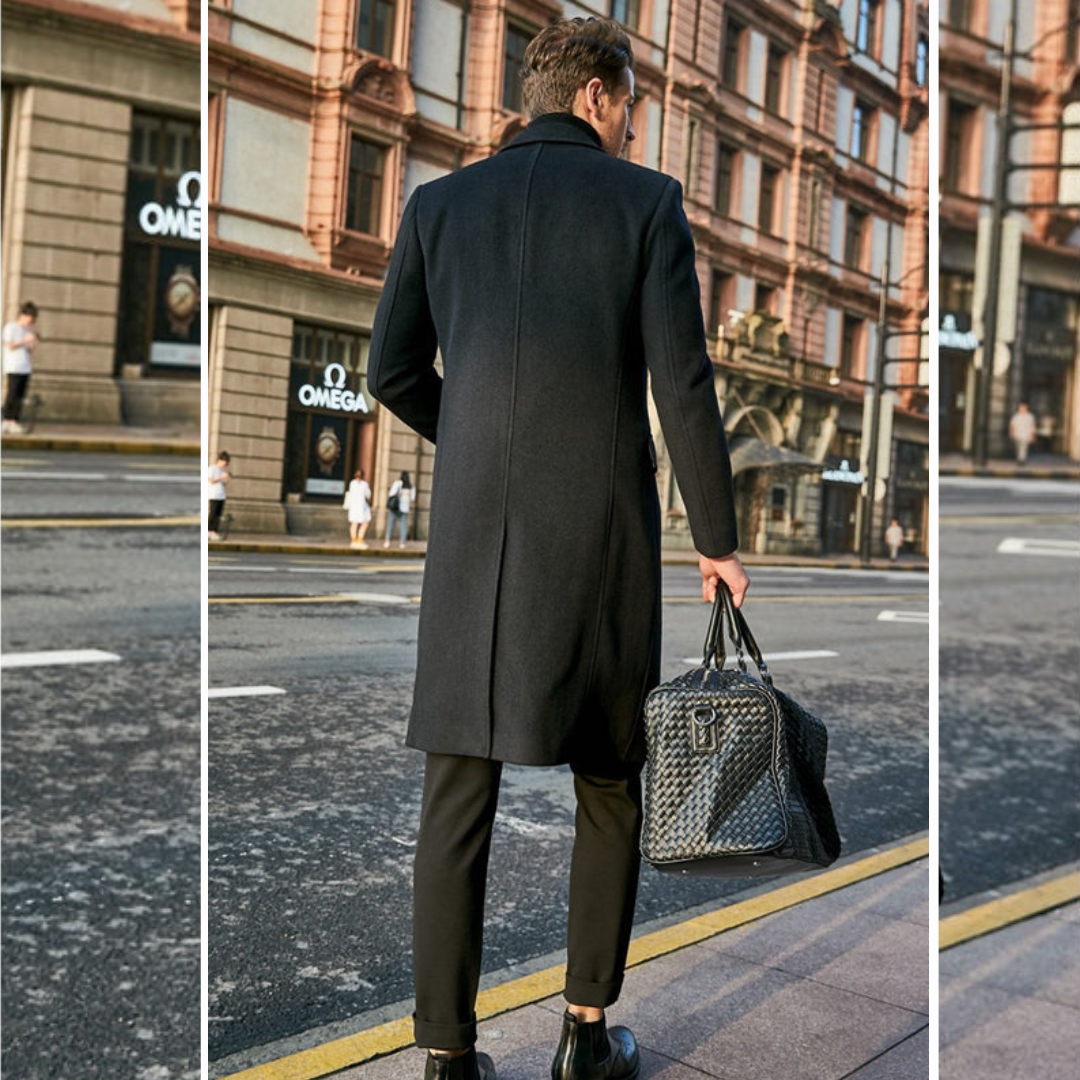 Men’s Stylish Winter Overcoat with Notched Collar | Refined