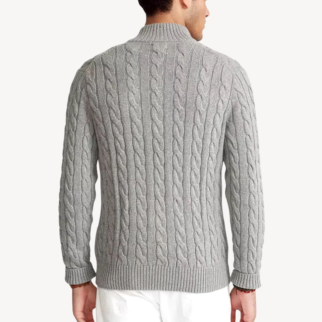 Men’s Modern Half Zip Pullover | Ribbed Detailing