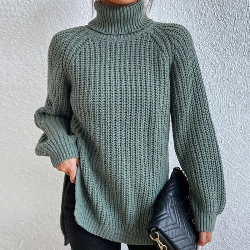 Women’s Knitted Jumper | Roll Neck and Ribbed Design