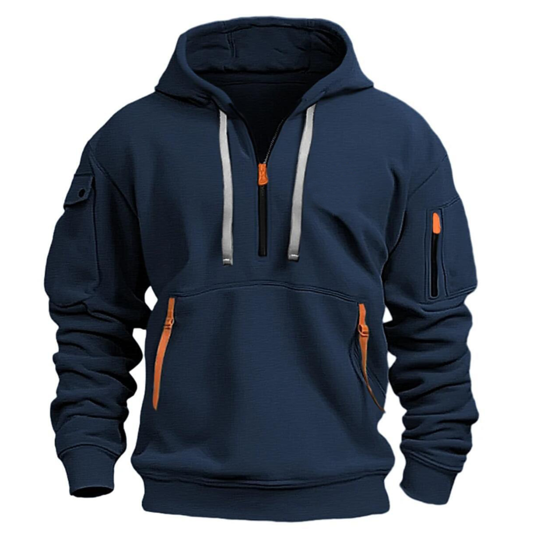 Men’s Urban Hoodie | Half-Zip with Zippered Pockets