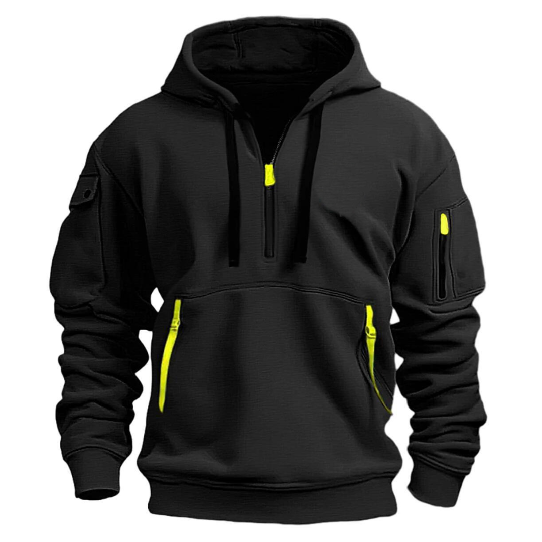 Men’s Urban Hoodie | Half-Zip with Zippered Pockets