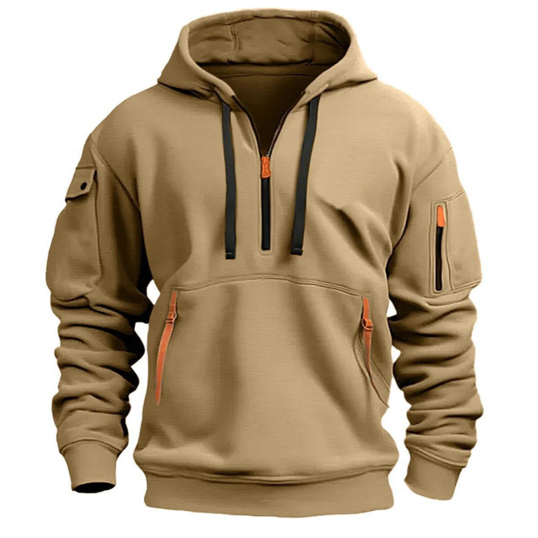 Men’s Urban Hoodie | Half-Zip with Zippered Pockets