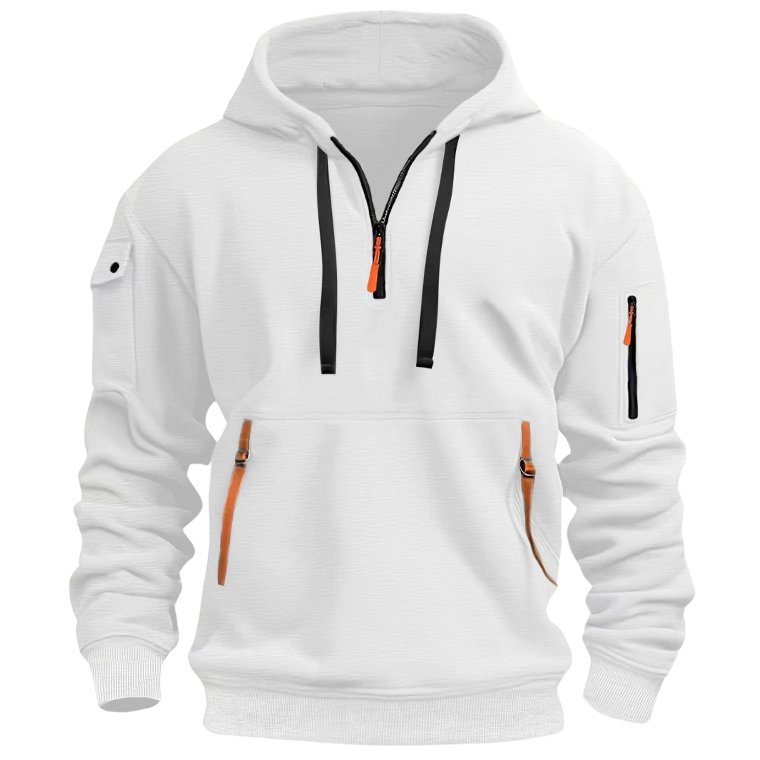 Men’s Urban Hoodie | Half-Zip with Zippered Pockets