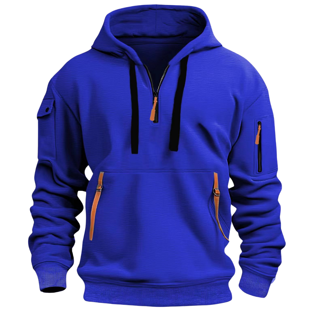 Men’s Urban Hoodie | Half-Zip with Zippered Pockets
