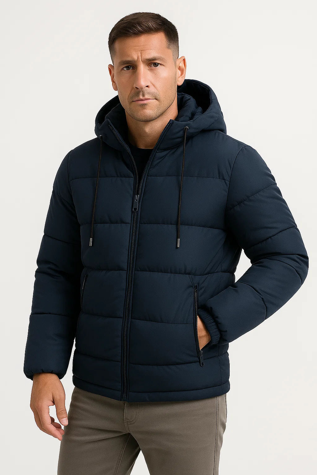 Men’s Puffer Coat | Full-Zip Hooded Style