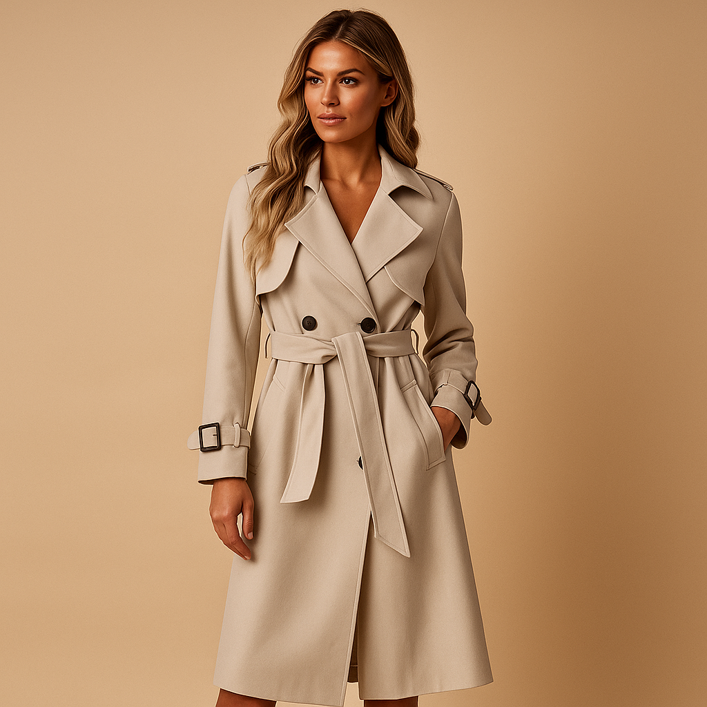 Women's Double Button Long Coat | Extended Length Cozy