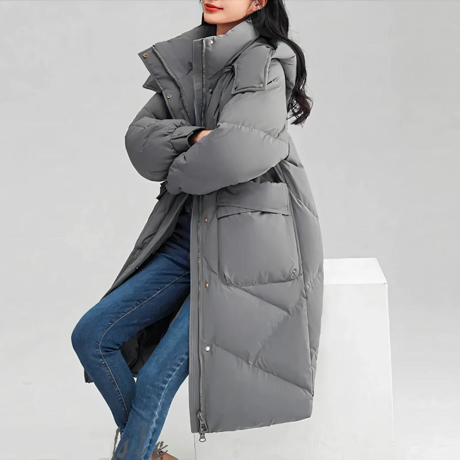 Women’s Long Puffer Coat | Quilted Fill Channels