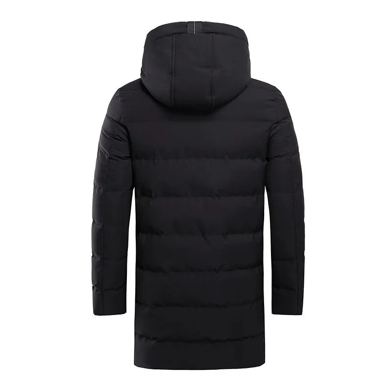 Men’s Long Winter Coat | Detachable Hood Design
