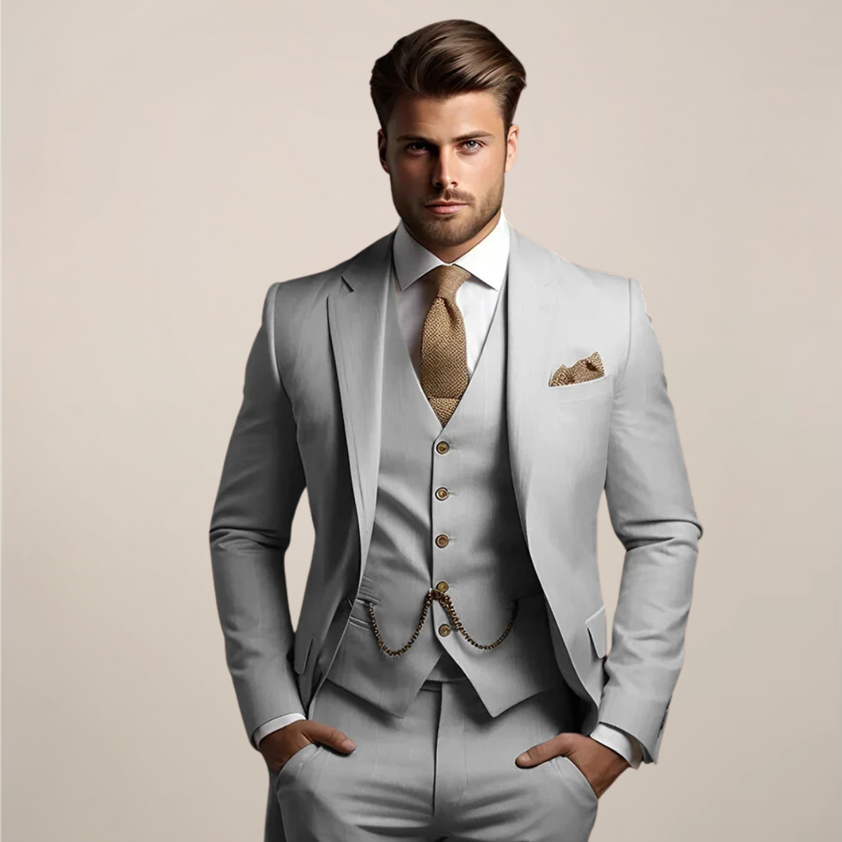 Men’s Timeless Three-Piece Suit | Slim Fit Tuxedo