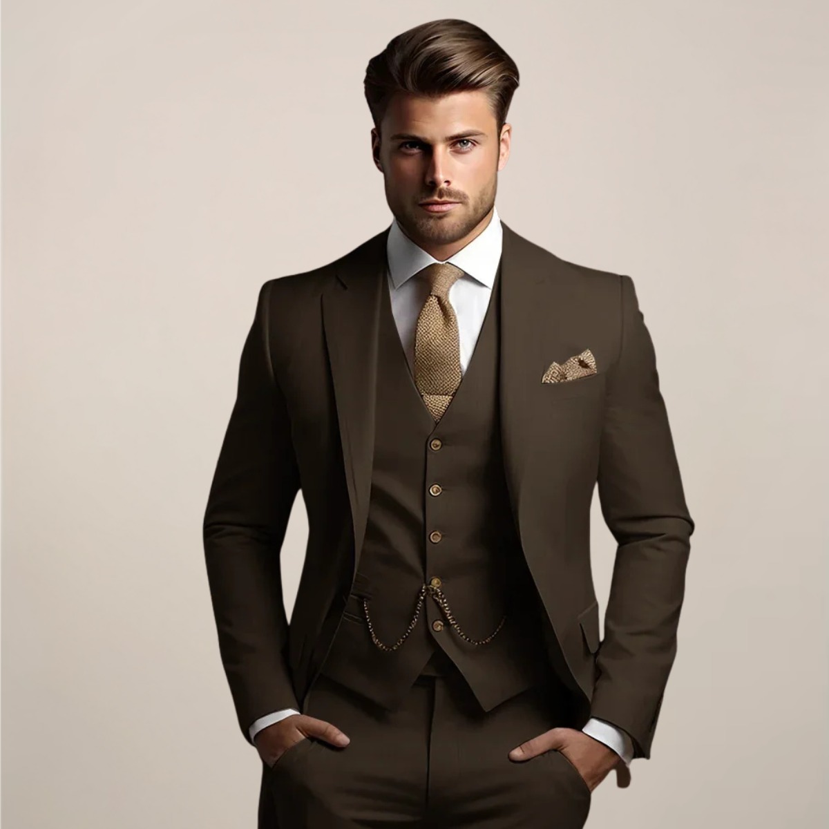 Men’s Timeless Three-Piece Suit | Slim Fit Tuxedo