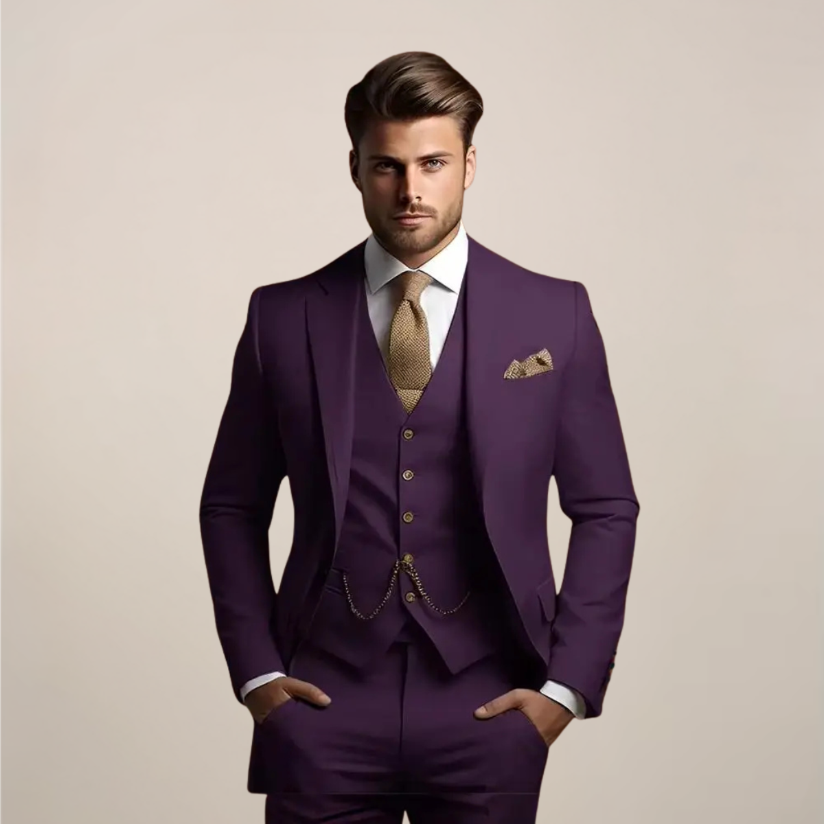 Men’s Timeless Three-Piece Suit | Slim Fit Tuxedo