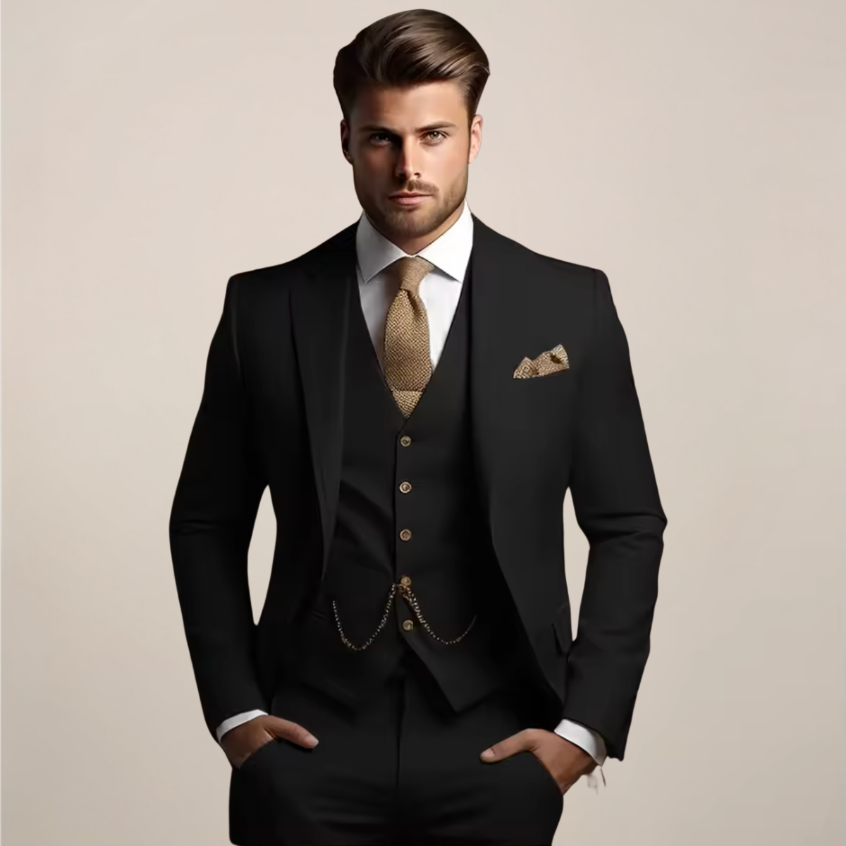 Men’s Timeless Three-Piece Suit | Slim Fit Tuxedo
