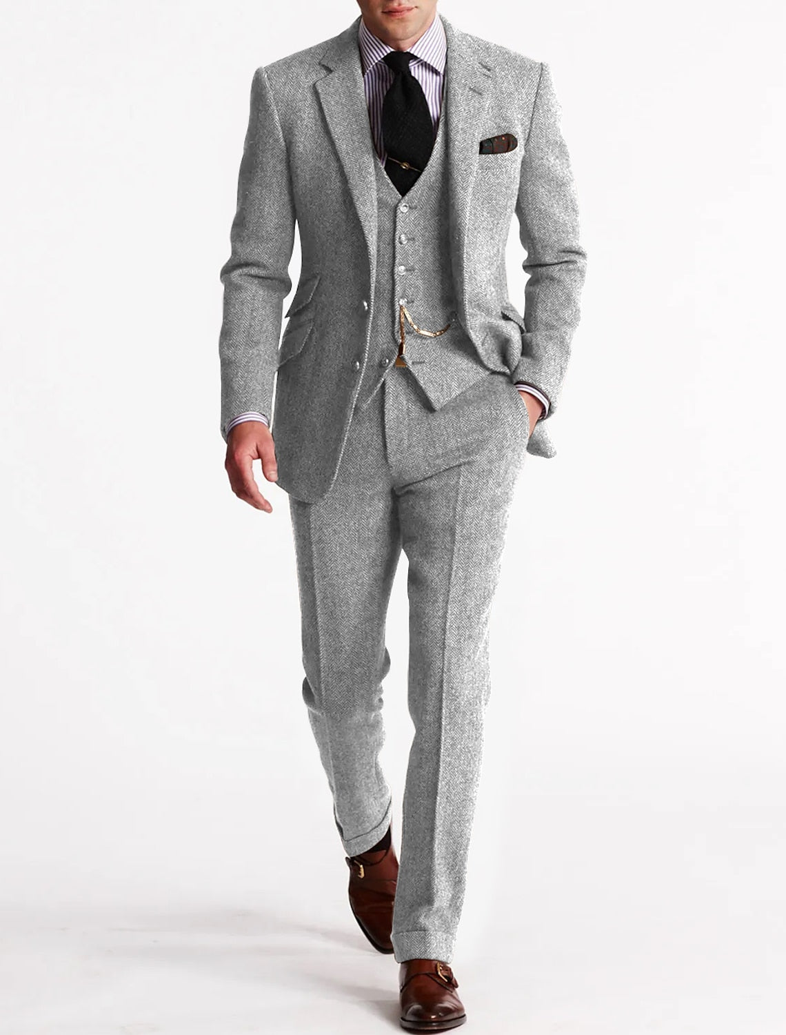 Men’s Classic Tailored Tuxedo | Three-Piece Suit Set