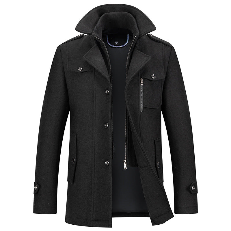 Men’s Stylish Winter Coat | Double-Lined Collar