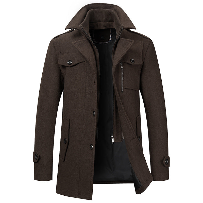 Men’s Stylish Winter Coat | Double-Lined Collar