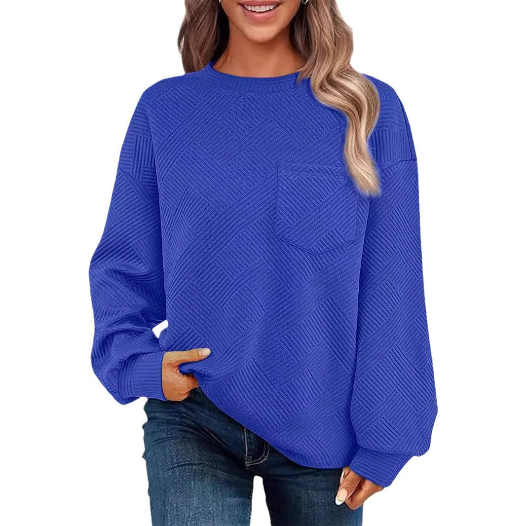 Women’s Textured Jumper | Casual Style with Pocket