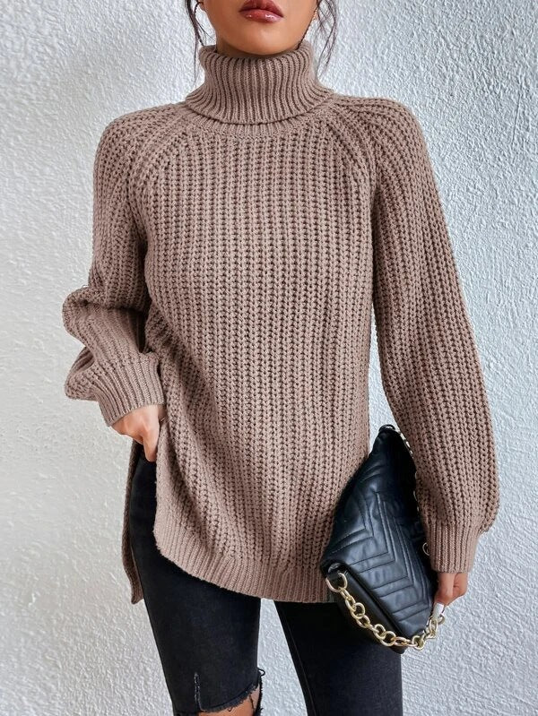 Women’s Knitted Jumper | Roll Neck and Ribbed Design