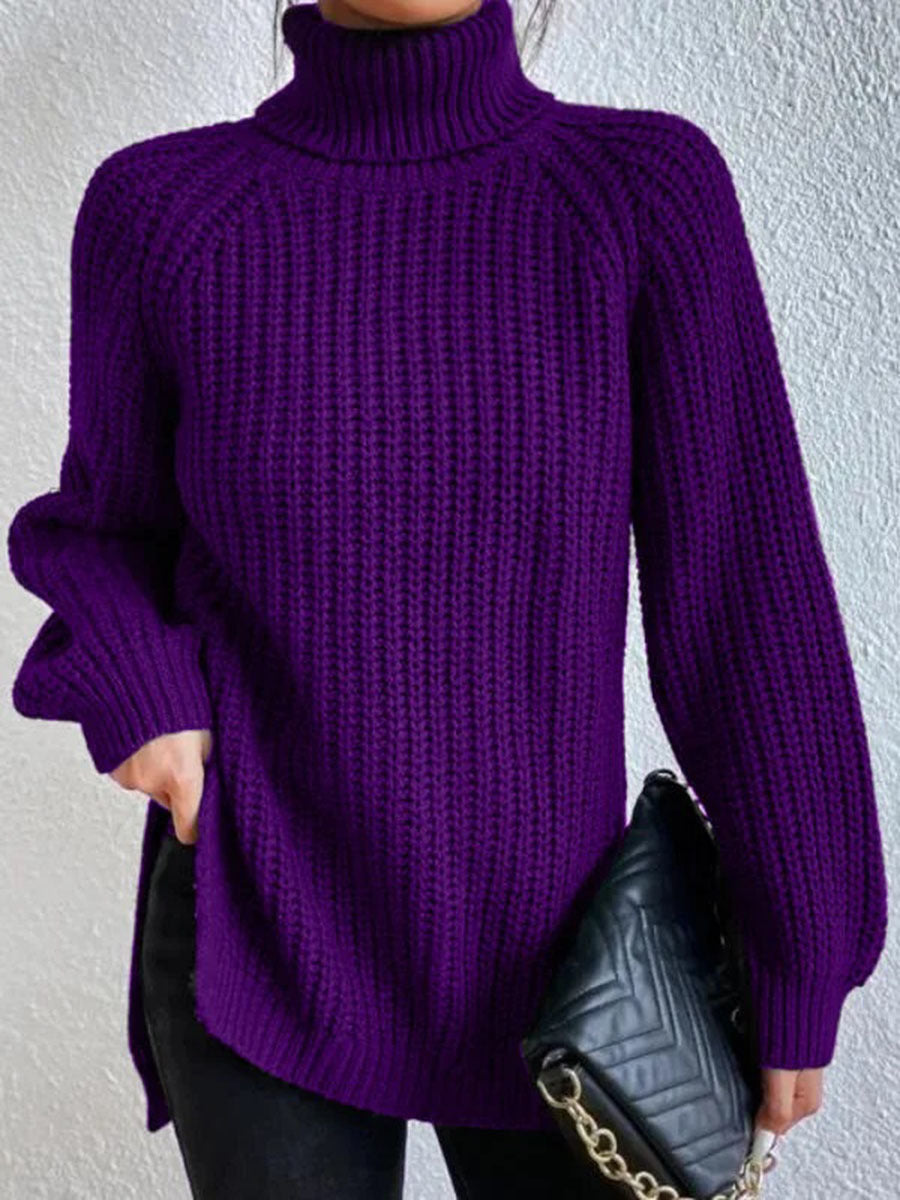 Women’s Knitted Jumper | Roll Neck and Ribbed Design