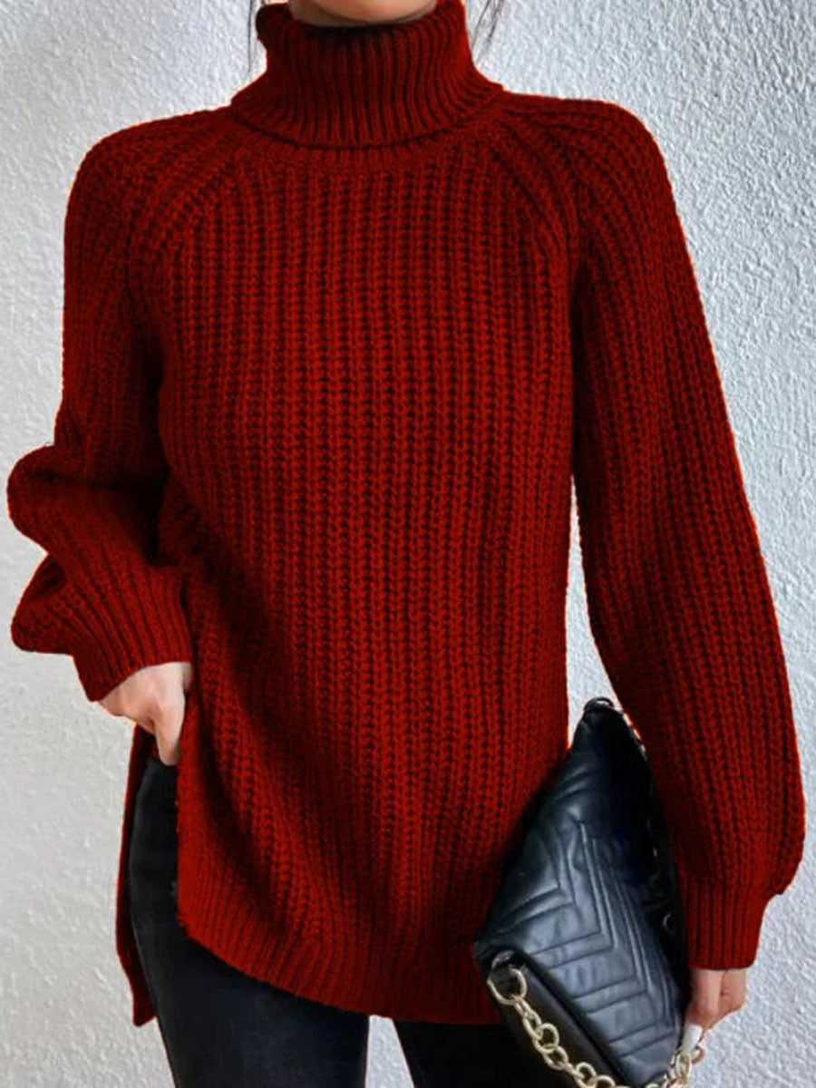 Women’s Knitted Jumper | Roll Neck and Ribbed Design