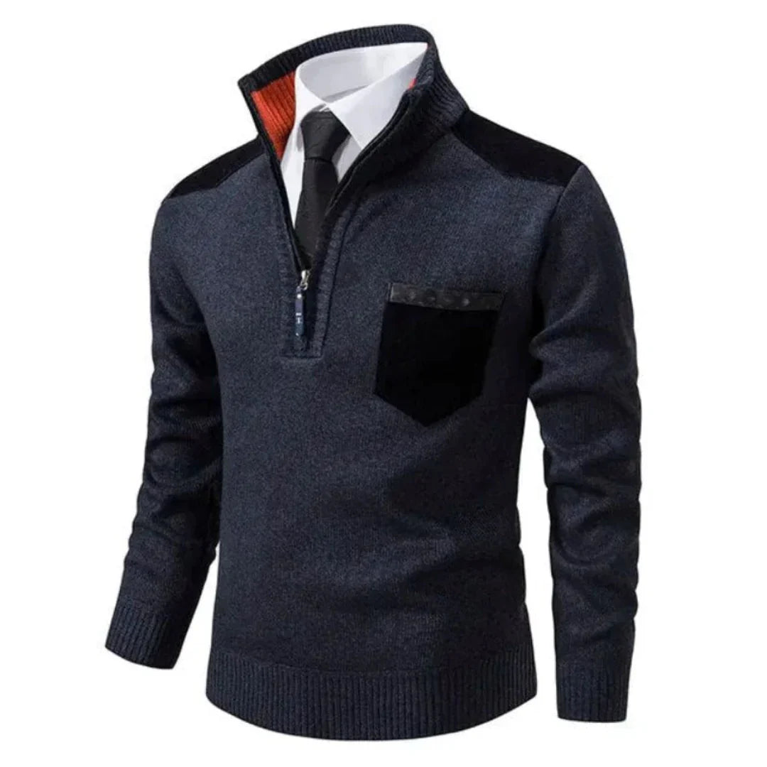 Men’s Roll Neck Half Zip Pullover | Versatile Style