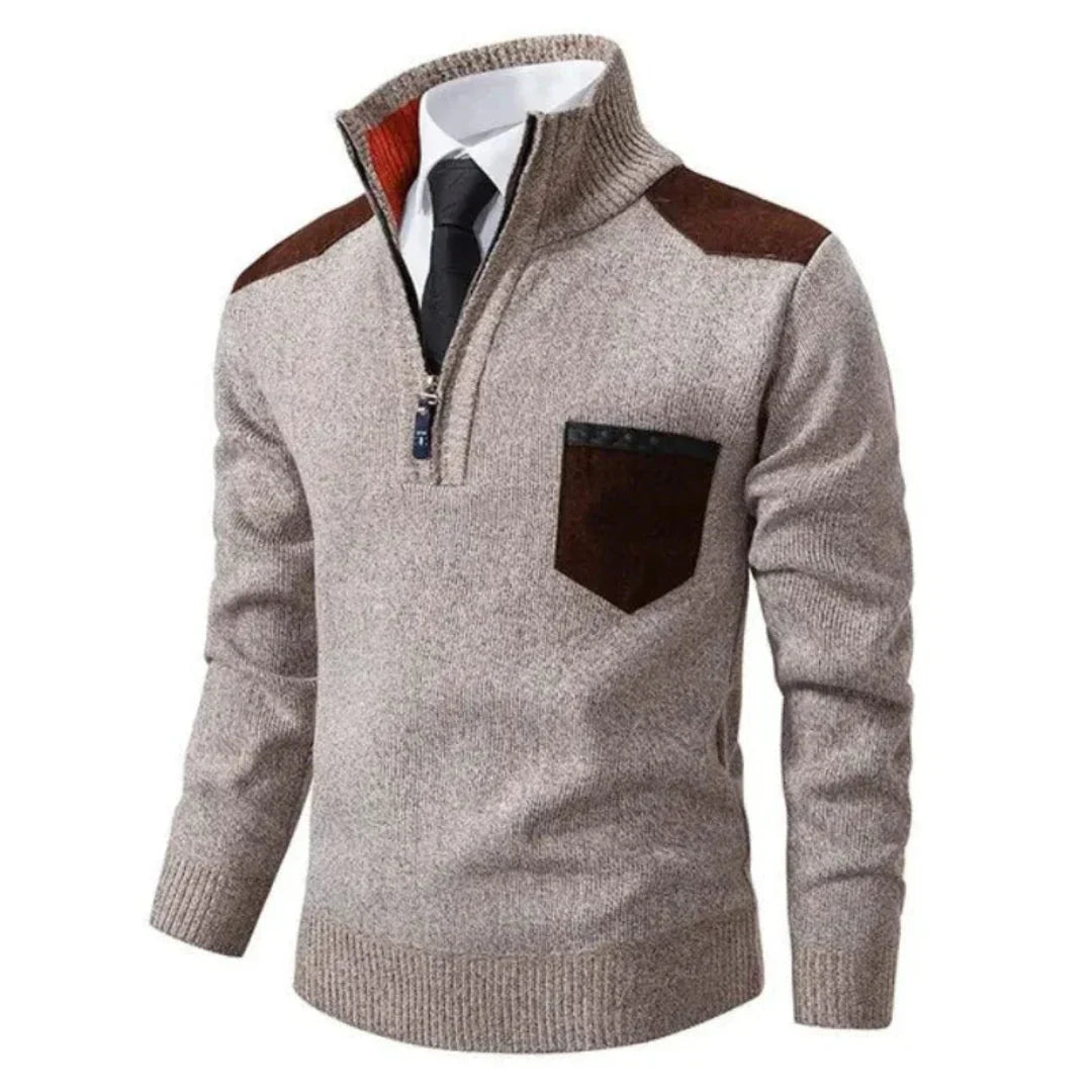 Men’s Roll Neck Half Zip Pullover | Versatile Style