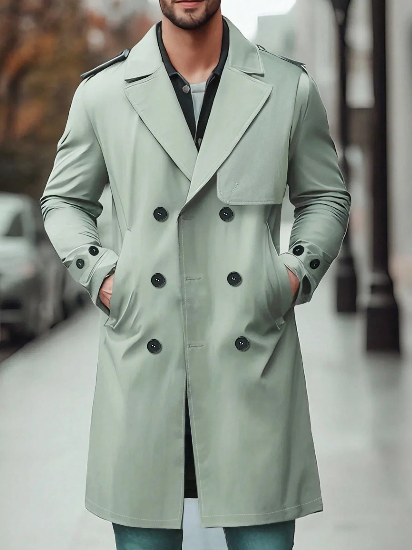 Men’s Long Trench Coat | Modern Style