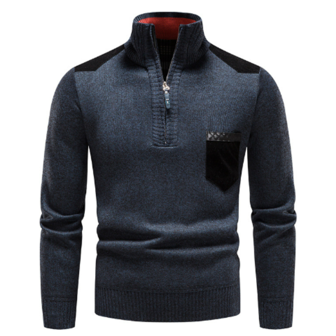 Men’s Roll Neck Half Zip Pullover | Versatile Style