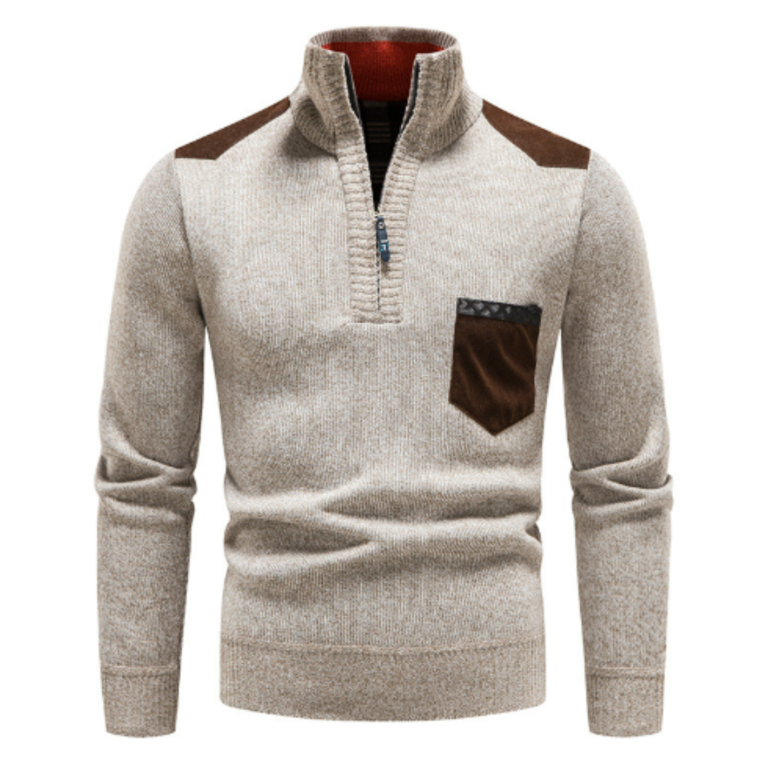 Men’s Roll Neck Half Zip Pullover | Versatile Style