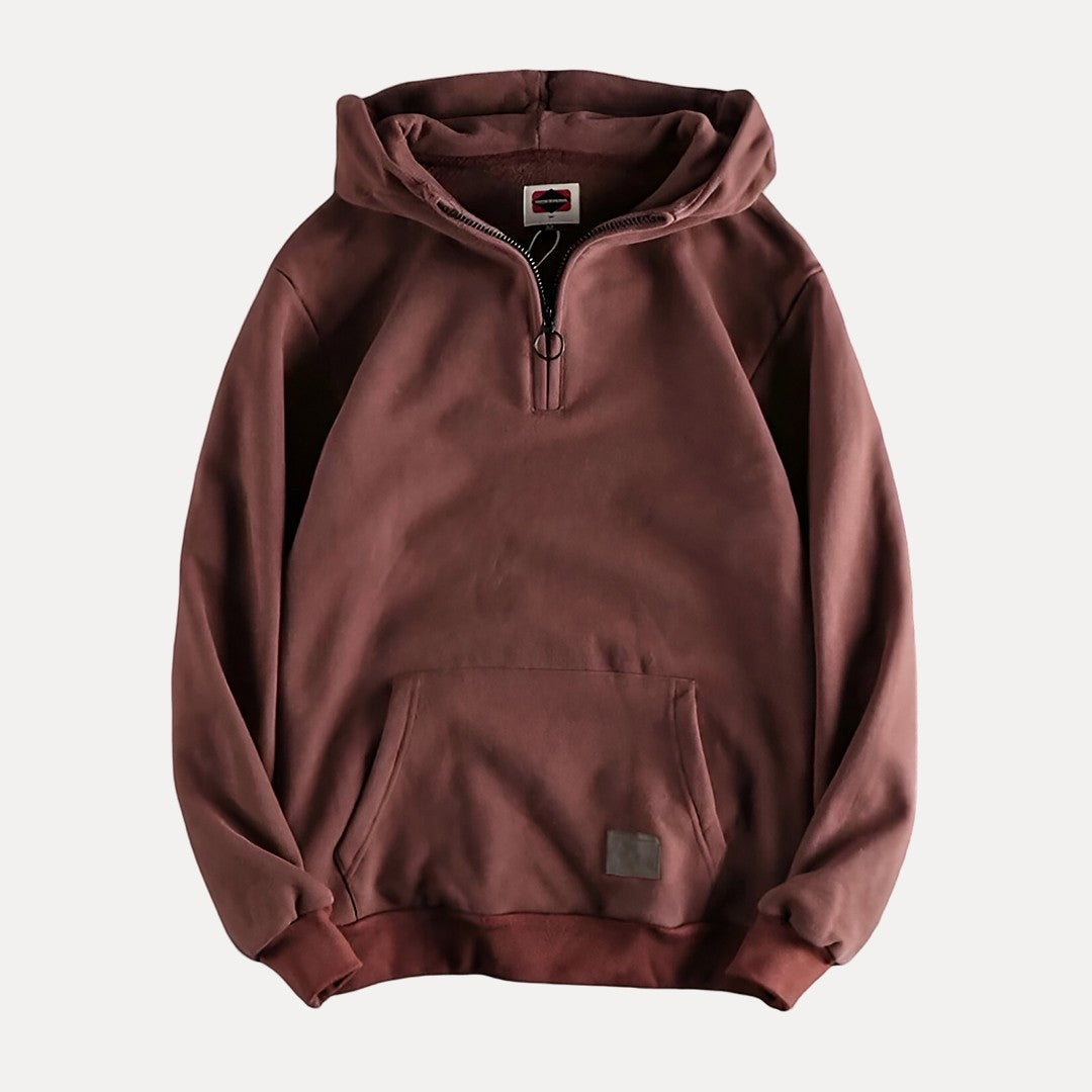Men's Casual Half-Zip Kangaroo Pocket Hoodie | Minimalist Design