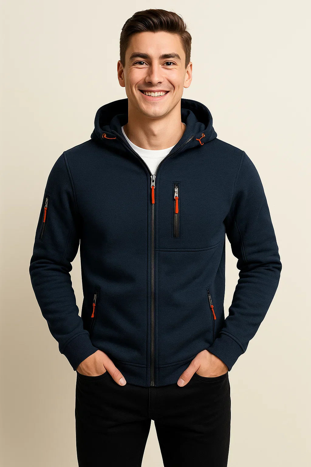 Men's Stylish Zip Hoodie | Functional Design