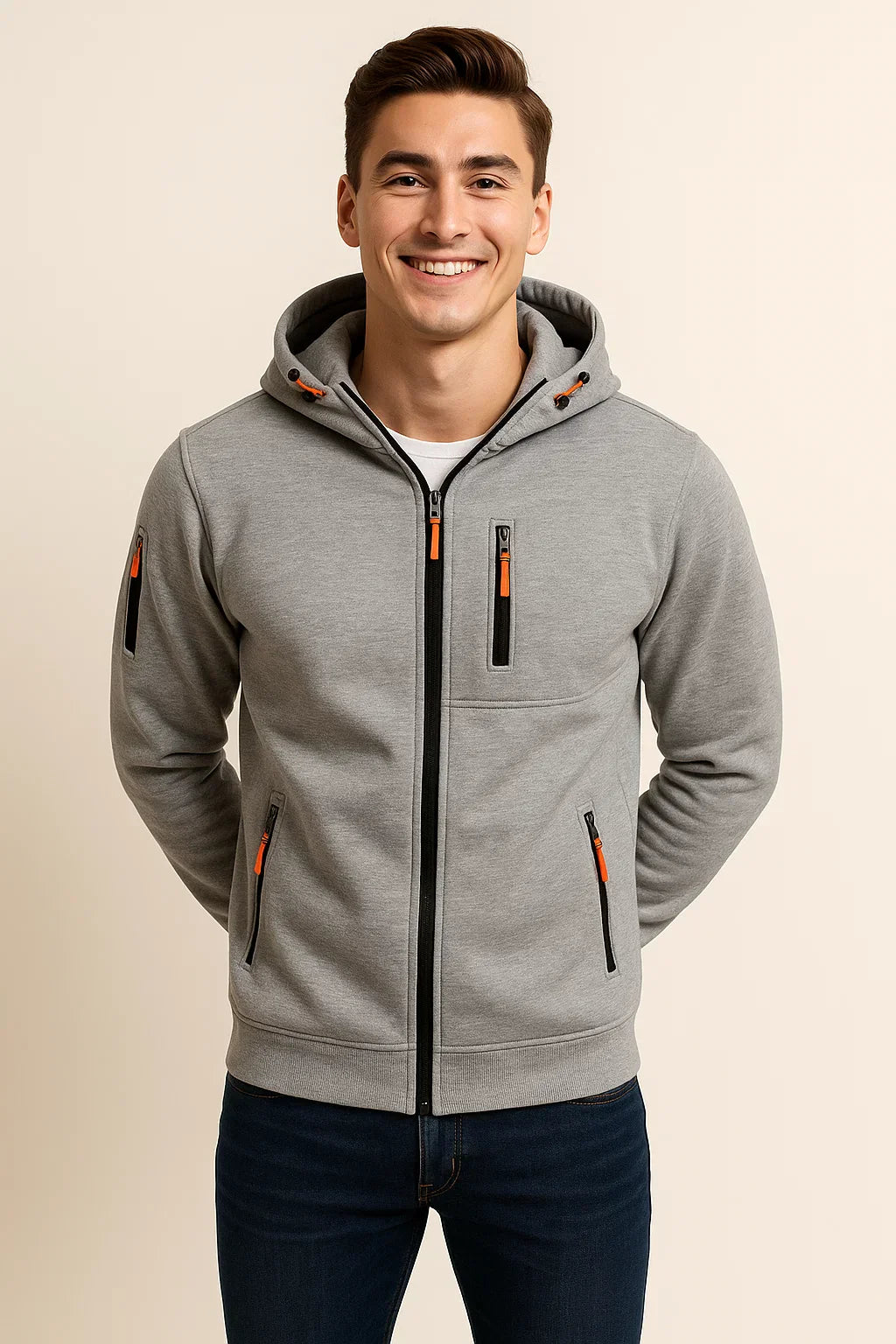 Men's Stylish Zip Hoodie | Functional Design