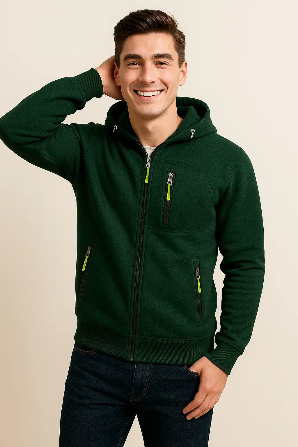 Men's Stylish Zip Hoodie | Functional Design