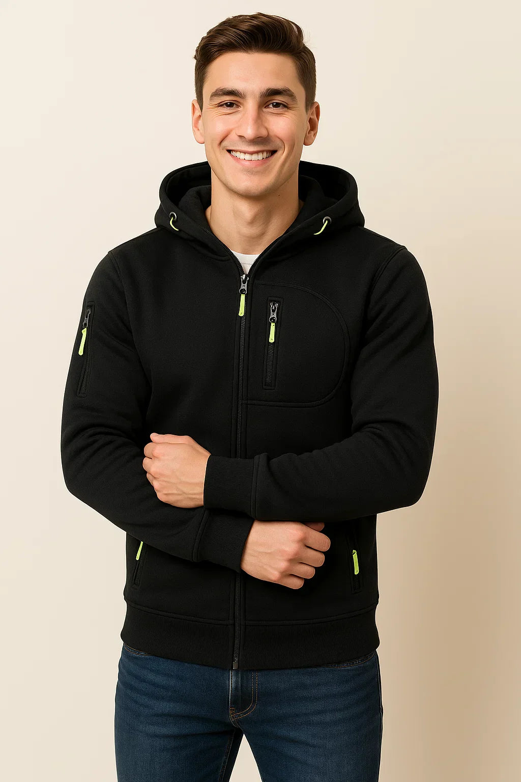 Men's Stylish Zip Hoodie | Functional Design