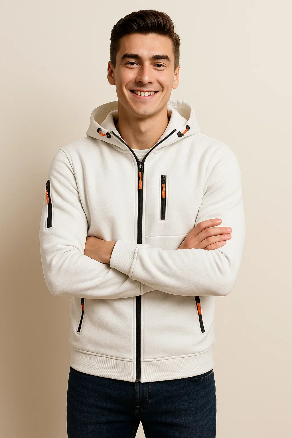 Men's Stylish Zip Hoodie | Functional Design