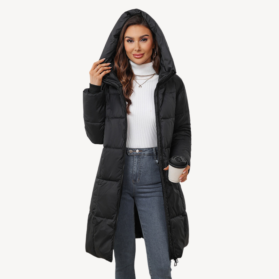 Women’s Chic Puffer Coat with Hood | Modern Accent