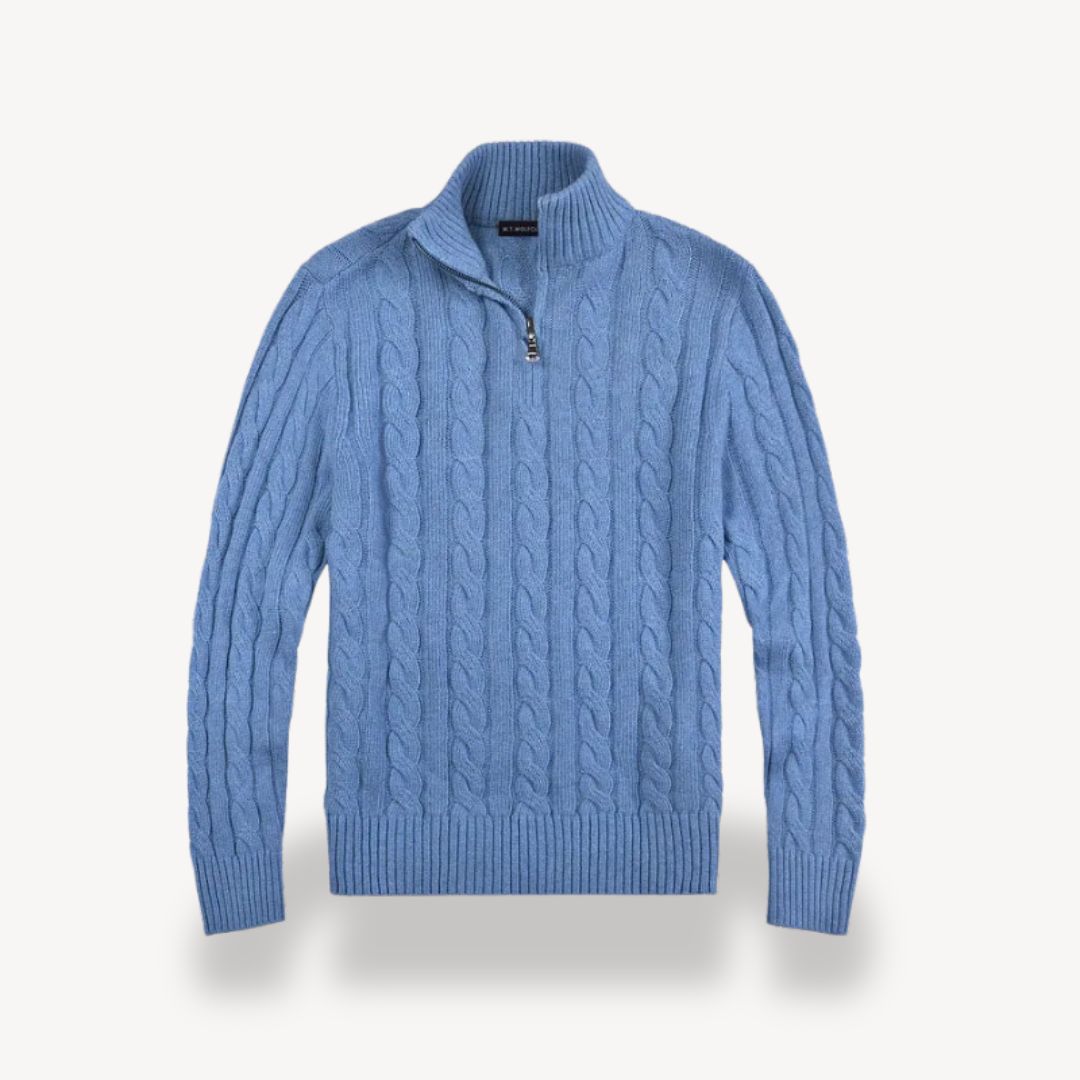 Men’s Modern Half Zip Pullover | Ribbed Detailing