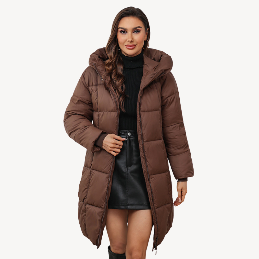 Women’s Chic Puffer Coat with Hood | Modern Accent