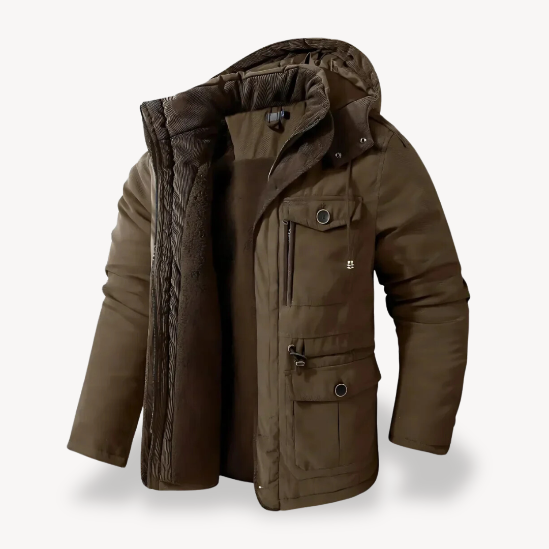 Men’s Winter Parka Coat | Detachable Hood Design