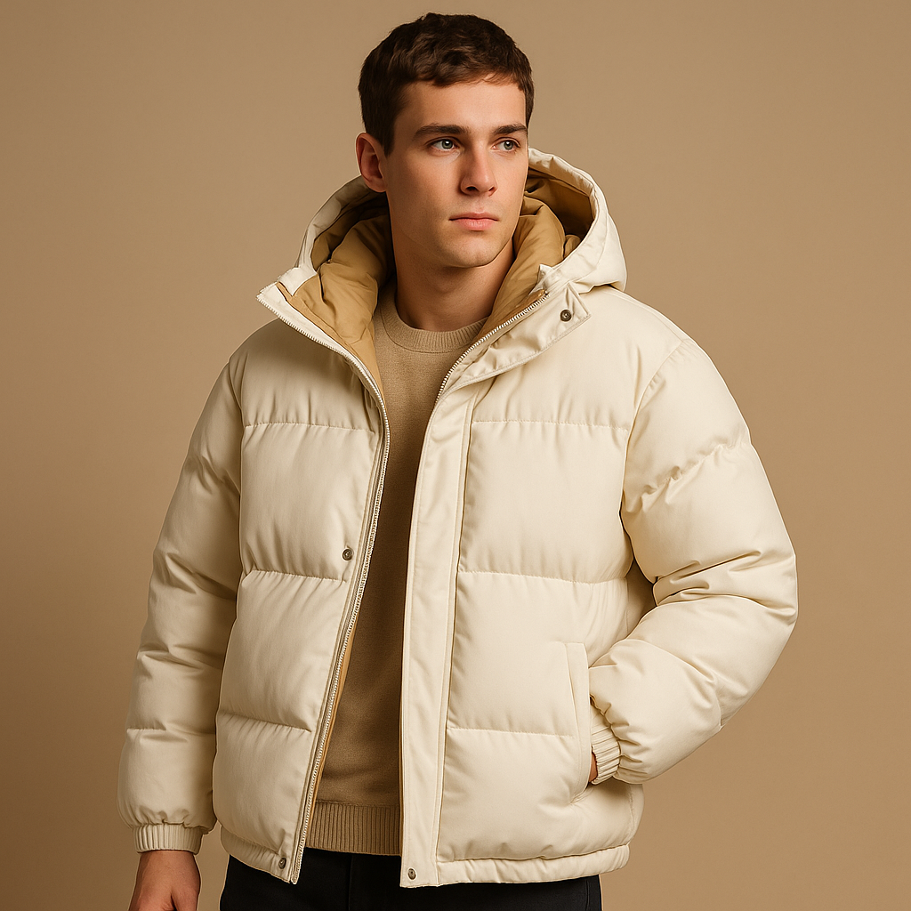 Men’s Puffer Jacket with Hood | Stylish Winter Coat