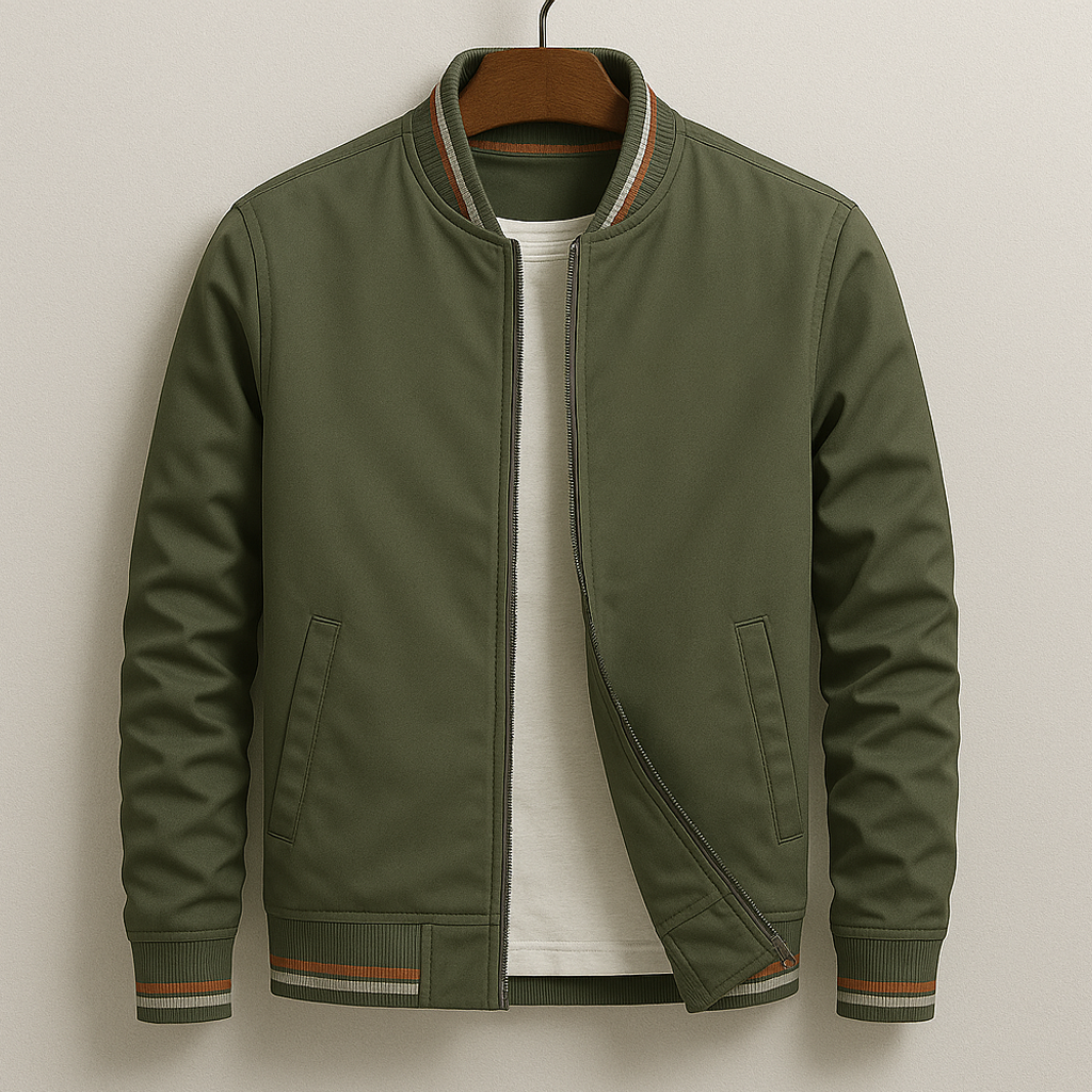 Men’s Stylish Zip-Up Bomber Jacket | Trendy