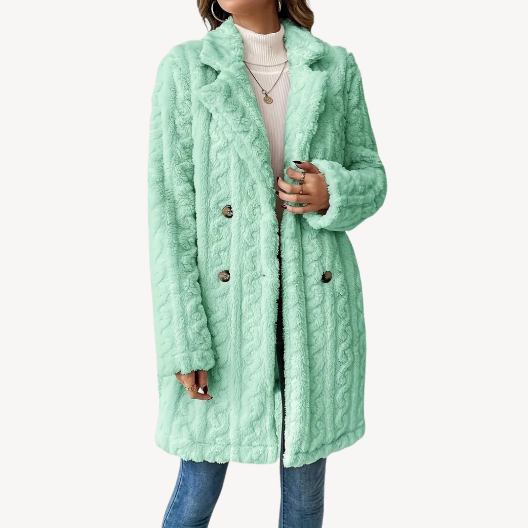 Women’s Stylish Double-Breasted Fur Jacket | Timeless